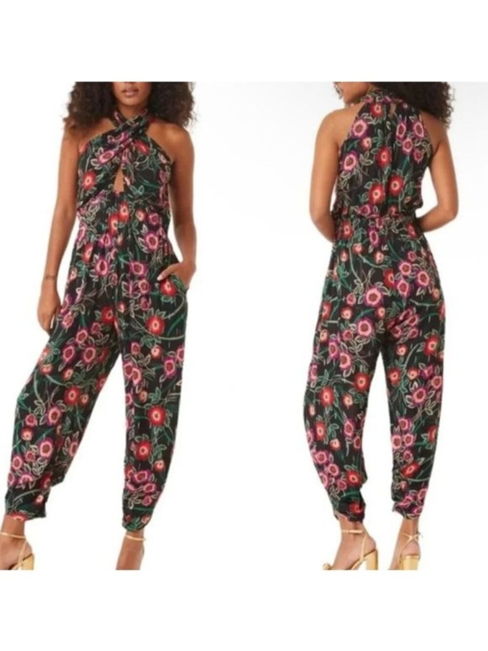 MISA Los Angeles Floral Jumpsuit Size Medium NEW NWT